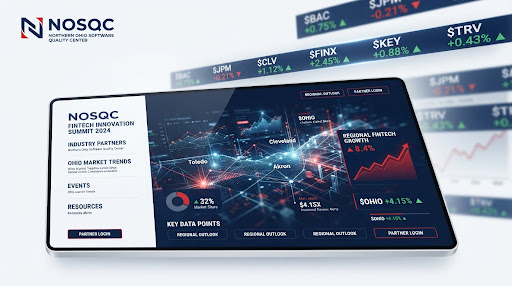Financial data displays representing the fintech sector